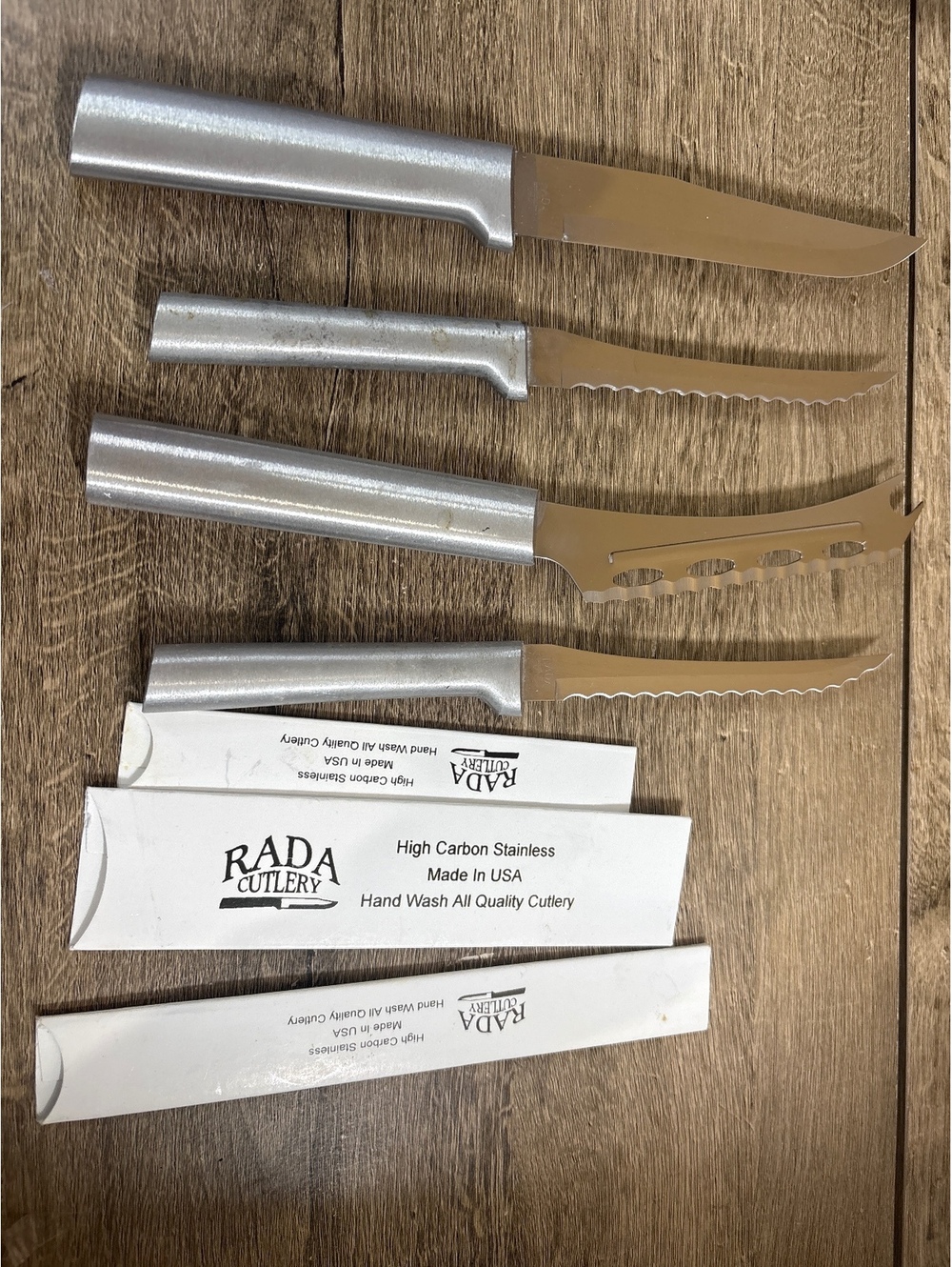 4 piece Rada Cutlery High Carbon Stainless Steel Knife Set with Sheaths